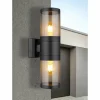 Suspension Verre Fumé-Luminaires Globo Lighting Applique murale d'extérieur Globo XELOO Noir, 2 lumières