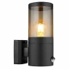 Suspension Verre Fumé-Luminaires Globo Lighting Applique murale d'extérieur Globo XELOO Noir, 1 lumière, Détecteur de mouvement