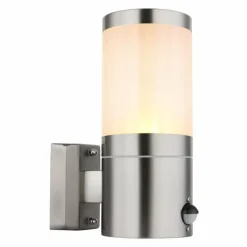 Luminaires Globo Lighting Applique murale d'extérieur Globo XELOO Argenté, 1 lumière, Détecteur de mouvement