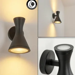 hofstein Applique murale d'extérieur Verberie Noir, 2 lumières