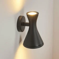 hofstein Applique murale d'extérieur Verberie Noir, 2 lumières