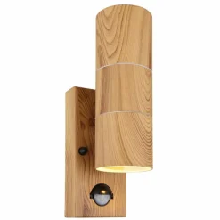 Lampes En Bois-Luminaires Globo Lighting Applique murale d'extérieur Globo STYLE Couleur bois, 2 lumières, Détecteur de mouvement