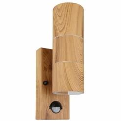 Lampes En Bois-Luminaires Globo Lighting Applique murale d'extérieur Globo STYLE Couleur bois, 2 lumières, Détecteur de mouvement