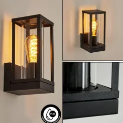 Lampes Vintages & Rétros-hofstein Applique murale d'extérieur Palanga Noir, 1 lumière