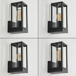 Lampes Vintages & Rétros-hofstein Applique murale d'extérieur Palanga Noir, 1 lumière