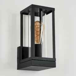 Lampes Vintages & Rétros-hofstein Applique murale d'extérieur Palanga Noir, 1 lumière