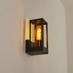 Lampes Vintages & Rétros-hofstein Applique murale d'extérieur Palanga Noir, 1 lumière
