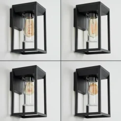 Lampes Vintages & Rétros-hofstein Applique murale d'extérieur Palanga Noir, 1 lumière