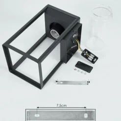 Lampes Vintages & Rétros-hofstein Applique murale d'extérieur Palanga Noir, 1 lumière