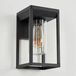 Lampes Vintages & Rétros-hofstein Applique murale d'extérieur Palanga Noir, 1 lumière