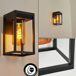 Lampes Vintages & Rétros-hofstein Applique murale d'extérieur Palanga Noir, 1 lumière