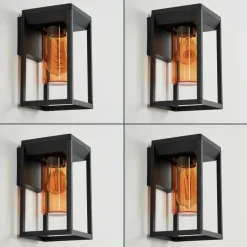 Lampes Vintages & Rétros-hofstein Applique murale d'extérieur Palanga Noir, 1 lumière