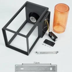 Lampes Vintages & Rétros-hofstein Applique murale d'extérieur Palanga Noir, 1 lumière