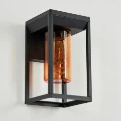 Lampes Vintages & Rétros-hofstein Applique murale d'extérieur Palanga Noir, 1 lumière