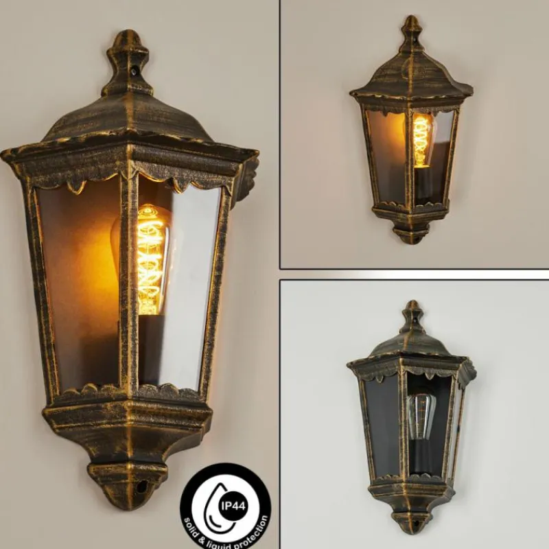 Luminaires Rustiques-hofstein Applique murale d'extérieur Hongkong Brun, Or, 1 lumière