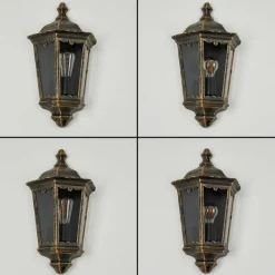 Luminaires Rustiques-hofstein Applique murale d'extérieur Hongkong Brun, Or, 1 lumière