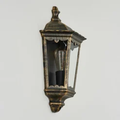 Luminaires Rustiques-hofstein Applique murale d'extérieur Hongkong Brun, Or, 1 lumière