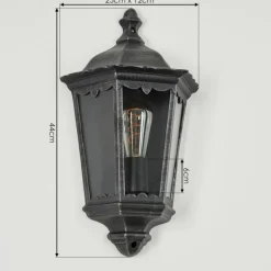 Luminaires Rustiques-hofstein Applique murale d'extérieur Hongkong Noir, Argenté, 1 lumière