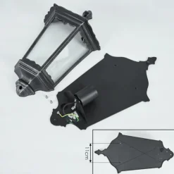 Luminaires Rustiques-hofstein Applique murale d'extérieur Hongkong Noir, Argenté, 1 lumière