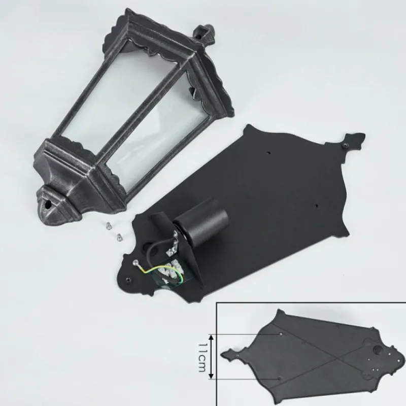 Luminaires Rustiques-hofstein Applique murale d'extérieur Hongkong Noir, Argenté, 1 lumière