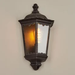 Luminaires Rustiques-hofstein Applique murale d'extérieur Hongkong Noir, Argenté, 1 lumière