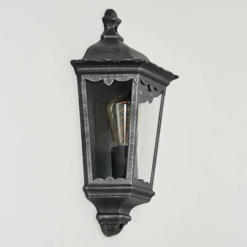 Luminaires Rustiques-hofstein Applique murale d'extérieur Hongkong Noir, Argenté, 1 lumière