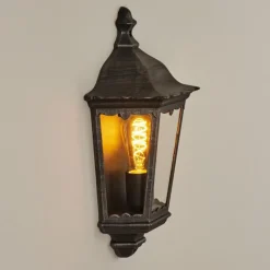 Luminaires Rustiques-hofstein Applique murale d'extérieur Hongkong Noir, Argenté, 1 lumière