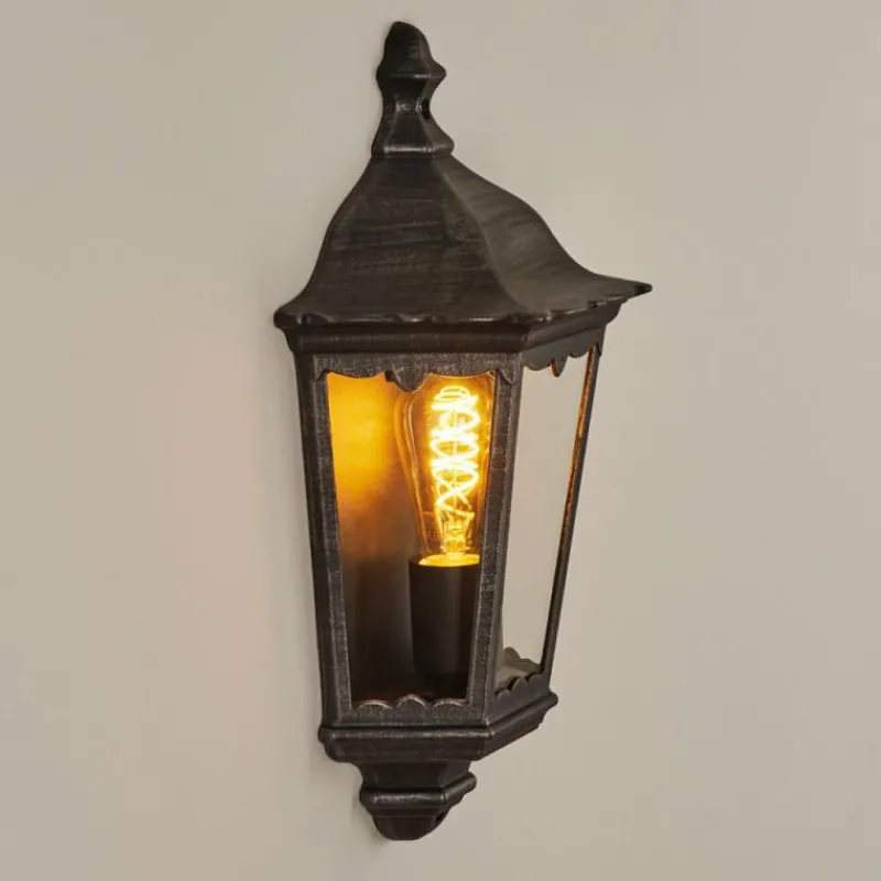 Luminaires Rustiques-hofstein Applique murale d'extérieur Hongkong Noir, Argenté, 1 lumière