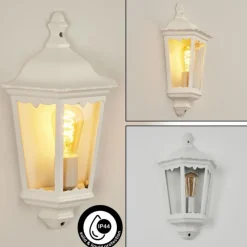 Luminaires Rustiques-hofstein Applique murale d'extérieur Hongkong Blanc, 1 lumière