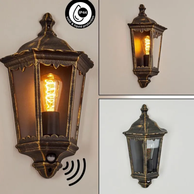 Luminaires Rustiques-hofstein Applique murale d'extérieur Hongkong Brun, Or, 1 lumière