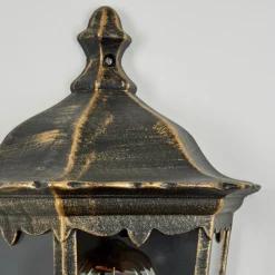 Luminaires Rustiques-hofstein Applique murale d'extérieur Hongkong Brun, Or, 1 lumière