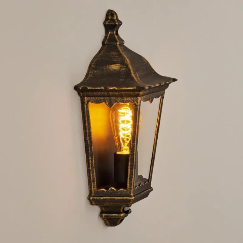 Luminaires Rustiques-hofstein Applique murale d'extérieur Hongkong Brun, Or, 1 lumière