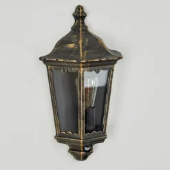 Luminaires Rustiques-hofstein Applique murale d'extérieur Hongkong Brun, Or, 1 lumière