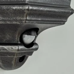 Luminaires Rustiques-hofstein Applique murale d'extérieur Hongkong Noir, Argenté, 1 lumière, Détecteur de mouvement