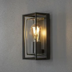 Luminaires Konstsmide Applique murale d'extérieur Konstsmide Brindisi Noir, 1 lumière, Détecteur de mouvement