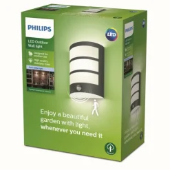 Luminaires Philips Applique murale d'extérieur Philips Python LED Anthracite, 1 lumière, Détecteur de mouvement