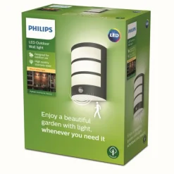 Luminaires Philips Applique murale d'extérieur Philips Python LED Anthracite, 1 lumière, Détecteur de mouvement