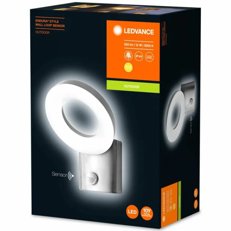 Luminaires Ledvance Applique murale d'extérieur LEDVANCE ENDURA® Acier inoxydable, 1 lumière, Détecteur de mouvement