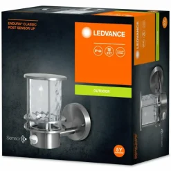 Luminaires Ledvance Applique murale d'extérieur LEDVANCE ENDURA® Acier inoxydable, 1 lumière, Détecteur de mouvement