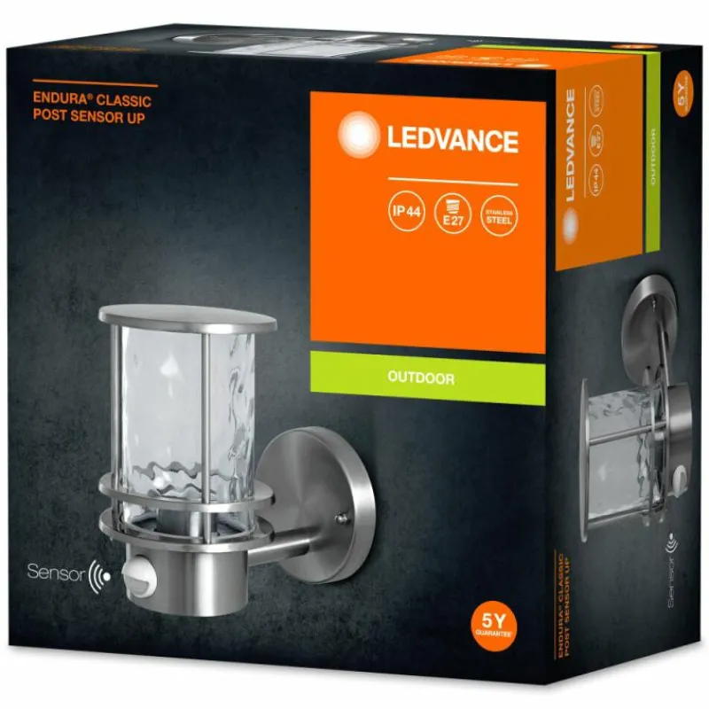 Luminaires Ledvance Applique murale d'extérieur LEDVANCE ENDURA® Acier inoxydable, 1 lumière, Détecteur de mouvement