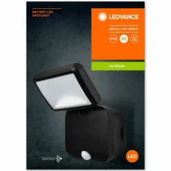 Luminaires Ledvance Applique murale d'extérieur LEDVANCE Battery Noir, 1 lumière, Détecteur de mouvement