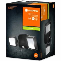 Luminaires Ledvance Applique murale d'extérieur LEDVANCE Battery Noir, 2 lumières, Détecteur de mouvement