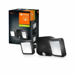 Luminaires Ledvance Applique murale d'extérieur LEDVANCE Battery Noir, 2 lumières, Détecteur de mouvement