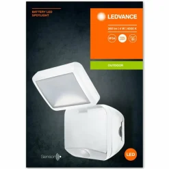 Luminaires Ledvance Applique murale d'extérieur LEDVANCE Battery Blanc, 1 lumière, Détecteur de mouvement