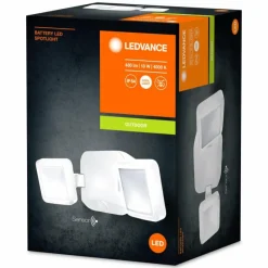 Luminaires Ledvance Applique murale d'extérieur LEDVANCE Battery Blanc, 2 lumières, Détecteur de mouvement