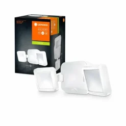 Luminaires Ledvance Applique murale d'extérieur LEDVANCE Battery Blanc, 2 lumières, Détecteur de mouvement