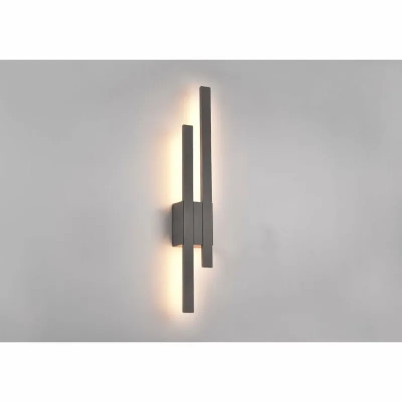 Luminaires Trio Applique murale d'extérieur Trio Tawa LED Anthracite, 2 lumières