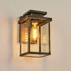 Lampes Dorées-hofstein Applique murale d'extérieur Tieva Brun, Or, 1 lumière