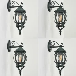 Luminaires Rustiques-hofstein Applique murale d'extérieur Lentua Vert, Noir, 1 lumière