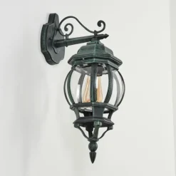 Luminaires Rustiques-hofstein Applique murale d'extérieur Lentua Vert, Noir, 1 lumière